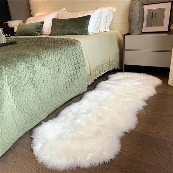 Ultra Soft Faux Sheepskin Fur Rug White Fluffy Area Rugs Chair Couch Cover Fuzzy - Picture 4 of 6